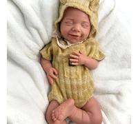 Générique Poupée Reborn Fille en Silicone 44 cm - Corps Entier Lesté 2,7 kg, Sourire Apaisant et Membres Articulés, Nouveau-Né Ultra Réaliste à Collectionner (#3)