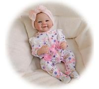 Générique Poupée Reborn Fille Réaliste 19 Pouces Baby Doll Silicone Vinyle Complet Corps Nouveau-Né Bébé Poupon Souriant Mignons Cadeau Jouet pour Enfants de 3+ Ans