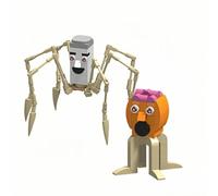 Générique Poupée Tung Tung Sahour, poupée Italienne Brainrot, Tralalero Tralala Building Block, Mountain and Sea Classic Mutant Stick Man en Bois, poupée de Collection, Fusion Big Boss Monster