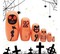 Générique Poupées Gigognes Enfant,6 Poupées Russes en Bois | Décoration d'halloween pour, Bébé, Garçons, Filles, Famille, Amis, Adolescents, Adultes et Fêtes d'anniversaire