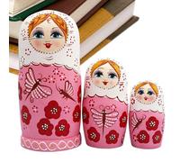 Générique Poupées Gigognes pour | 10 Pièces Jouets Empilables en Bois Peints À La Main - Poupées Russes pour,pour Fêtes Soirées Bureaux Voiture Maison Salon Chambre Salle de t École Scolaire