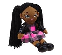 Générique Poupées Noires - Poupées Afro Peluche Noires - Jouet Interactif Éducatif pour Filles Garçons Crèche Maternelle Dodo Rôle