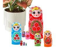 Générique Poupées Russes - 10 Pièces Jouets Éducatifs en Bois,Poupées Gigognes Russes Jouets D'Empilage | pour Éducation Apprentissage Divertissement Garçons Filles Maison École Noël