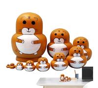 Générique Poupées Russes Gigognes,Jeu Éducatif d'Empilage avec Motifs Animaux - Décoration d'Intérieur en Matriochka Décorative - pour Éducateurs Parents Salon Chambre Anniversaire Noël