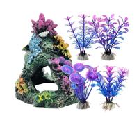 Générique pour Aquarium | Décoration Colorée De Récif Corallien pour Aquarium | Décoration Escargots, Tortues, Crevettes sous-Marines pour Bureau, Salle De Bain & Terrarium