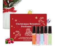 générique pour femme - Huile de pulvérisation portable avec renne de Noël 5 ml x 5 | longue durée pour femme | pour homme, bain quotidien, travail, cheveux, peau, plage, rencontres