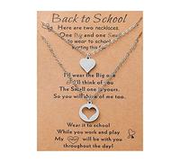 Générique Pour Femmes Bracelet Bijoux de 2 colliers coeur assortis dames filles cadeaux fête des mères pour maman I Plaqué Couleurs Cadeau Message Femmes Anneaux (B, One Size)