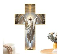 Générique Pour Mur | Art Mural Chrétien De Style Vintage | Sculpture Décorative en du Christ Fait Main,Pour Noël Entrée Couloir Chambre Bureau Salle À Manger Cuisine Église Et Porte