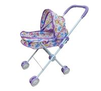 Générique Poussette pour Poupée Jouet Pliant Landau pour Bébés Poupées Jeu de Rôle en Fer et Tissu Adapté pour Le Jeu en Extérieur et Les Fêtes d'enfant, Violet