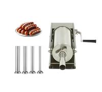 Générique Poussoir à Saucisses Manuel Horizontal 5L - Acier Inoxydable - 4 Tubes Inclus - 2 Vitesses - Idéal pour Charcuterie et Traiteurs