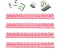 Générique Poussoirs et Supports de Mahjong,4 Pièces en Acrylique Imperméable | Supports De Tuiles Américain | pour Hommes Retraités Débutants Collectionneurs Soirées Jeux Réunions Clubs Vacances