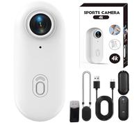 Générique POV Pro 4K, Sports Action Camera with 4k Resolution, 360° Rotation Portable Wearable Action Cam, Water Proof, Crisp Details and Vibrant Colors, for Travel (4k White 128G,Simple)