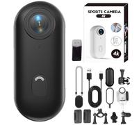 Générique POV Pro 4K, Sports Action Camera with 4k Resolution, 360° Rotation Portable Wearable Action Cam, Water Proof, Crisp Details and Vibrant Colors, for Travel (4k Black 128G,Standard)