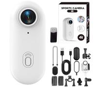 Générique POV Pro 4K, Sports Action Camera with 4k Resolution, 360° Rotation Portable Wearable Action Cam, Water Proof, Crisp Details and Vibrant Colors, for Travel (4k White 128G,Standard)