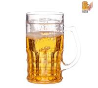 Générique Prank Beer Mug, Fake Beer Glass, 400ml Large Capacity Double Layer Funny Beers Stein with Handles, Leak-Proof Insulated, Realistic Prank Cup for Bars Beverages (1pcs)