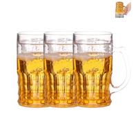 Générique Prank Beer Mug, Fake Beer Glass, 400ml Large Capacity Double Layer Funny Beers Stein with Handles, Leak-Proof Insulated, Realistic Prank Cup for Bars Beverages (3pcs)