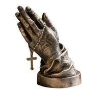 Générique Prayer Hands Blessing & Faith Sculpture,Handcrafted Blessing Hands Art Statue,Resin Faith Art Statue with Cross Necklace, Home Religious Decor for Prayer,Table,Shelf,Car Dashboard