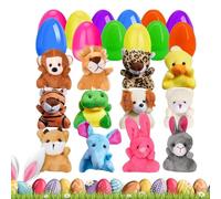 Générique Prefilled Easter Eggs Plush Animal Toy Fillers Basket Hunt Classroom Party Favor Supplies Kids Decorative Surprise Learning Activity Gift Set Educational Supermarketplay Imaginative