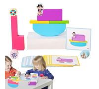 Générique Premiers Jouets en Blocs de Construction - Jeu en Bois d'Association - Jouet Sensoriel Éducatif pour Garçons Filles et Adolescents
