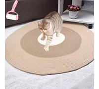 Générique Premium Cotton Rope Area Rug for Cats, Washable Round Vintage Reversible Woven Tassel Rugs, Cat Scratching Rug for Soft Durable and Stylish Home Accent