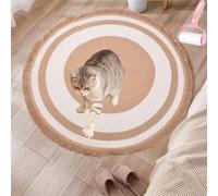 Générique Premium Cotton Rope Area Rug for Cats, Washable Round Vintage Reversible Woven Tassel Rugs, Cat Scratching Rug for Soft Durable and Stylish Home Accent