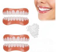 Générique Premium Full Set Dentures Solution De Prothèse Flexible De Nouvelle pour Hommes Et Femmes Prothèses Dentaires Souples Confortables Et Adaptées,2 Pairs