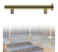 Générique Premium Glass Railing System - Round Metal Posts, No-Punch Design in Gold, Silver, Black - 105cm Height for Stylish Partitions & Modern Interiors