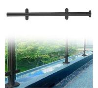 Générique Premium Glass Railing System with No-Punch Metal Posts - Stylish Round Balusters in Gold, Silver, Black, 105cm Height, Easy Installation for Elegant Partitions