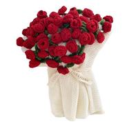 Générique Premium Rose/Sunflower Flower Bouquet Blanket, Handmade Knitted Crochet Flower Bouquet Throw Blanket for Her Girlfriend Mom Mother’s Day Valentine Wedding Anniversary (Red,59in)