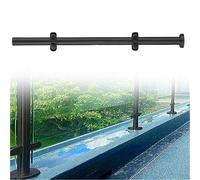 Générique Premium Round Glass Railing Baluster System - Sleek No-Punch Metal Posts in Gold/Silver/Black, 80cm Height for Modern Stylish Partitions and Safety (B-Corner)