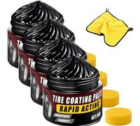 Générique Premium Tire Coating & Trim Restorer, Bring Back The Original Deep Black Shine to Rubber and Plastic, Tire Coating Paste Rapid Acting (4 Pcs)