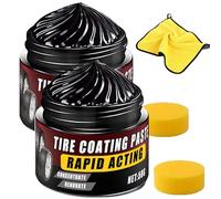 Générique Premium Tire Coating & Trim Restorer, Bring Back The Original Deep Black Shine to Rubber and Plastic, Tire Coating Paste Rapid Acting (2 Pcs)