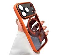 Générique Premium Transparent Protective Case for iPhone, Simple Magnetic Drop-Proof Protective Case for iPhone 17/16Pro Max (17Pro,Orange)