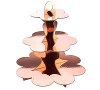 Générique - PRÉSENTOIR 3 ÉTAGES EN CARTON ROSE GOLD 34CM