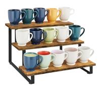 Générique Présentoir À 3 Étages en Bois, Socles D'Affichage en Bois Étagère De Rangement pour Soins De La Peau, Desserts, Poupées, Petites