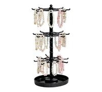 Générique Présentoir à Bijoux - Présentoir Rotatif à Bijoux Trois Niveaux - Support De Rangement Pour Clés - Pour Boucles D'Oreilles Colliers Bagues Bracelets Clés Femmes Filles Coiffeuse Table De