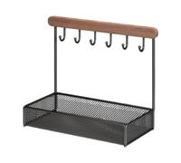 Générique Présentoir à Bijoux, Tour à Bijoux, étagère à Porte-clés, Boîte de Rangement Suspendue pour Commode, Vitrine de Table, Maison, Noir, Base Carrée