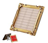 Générique Présentoir à bijoux vintage, plateau à cadre de style européen, support de bague rétro, pour boucles d'oreilles, bagues, broches, plat de rangement de bibelots (white,Gold Trim)