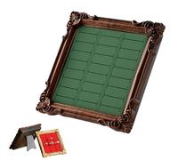 Générique Présentoir à bijoux vintage, plateau à cadre de style européen, support de bague rétro, pour boucles d'oreilles, bagues, broches, plat de rangement de bibelots (green,Wood Grain)