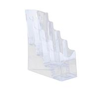 Générique Présentoir à Brochures Acrylique Porte Dépliants Slanté Rainure Antidérapante Range Documents Flyers Brochures Adapté pour Organisation Bureau, A6 4 niveaux
