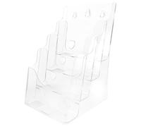 Générique Présentoir à Brochures de Bureau A5 en Acrylique Transparent | Organiseur de Dossiers, Base Stable, Garde les Documents Ordonnés, pour Catalogue et Prospectus