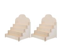 Générique Présentoir à Cartes de Vœux en Bois Multi-Niveaux, Lot de 2, Organisateur de Bureau pour Cartes Postales, Affiches et Cosmétiques, Support Compact pour Rangement et Décoration,