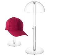 Générique Présentoir à Chapeaux | Organisateur Transparent de Casquettes Baseball - Support en Acrylique Bombé Hauteur Réglable Décoratif pour Commode, Chambre, Armoire ou Table