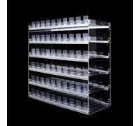 Générique Présentoir à Cigarettes à Plusieurs Niveaux, idéal pour la Vente au détail de Produits et de Snacks. Ce présentoir en Acrylique est équipé d'un Poussoir Automatique et Peut être posé sur Un