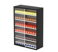 Générique Présentoir à Cigarettes à Plusieurs Niveaux, idéal pour Les commerces de détail et Les Snacks. Porte vitrée verrouillable, Support métallique à Poser sur Un Bureau ou à Fixer au Mur. Design