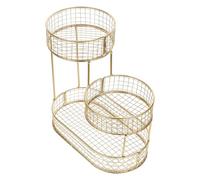 Générique Présentoir à Fruits en Fer Doré à 3 Niveaux, Panier de Rangement Multifonctionnel et Gain de Place pour Salon ou Salle à Manger
