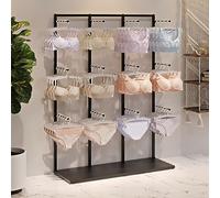 Générique Présentoir à Lingerie réglable, étagère à Poser au Sol pour Soutiens-Gorge et Culottes, Support à Chaussettes perforé sans Mur, Noir, 40 x 40 x 135 cm, idéal pour la Vente au détai