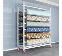 Générique Présentoir à Rouleaux de Tissu avec Barre de Suspension réglable, Robuste et Mobile, en Acier, pour Rouleaux de Vinyle, de Cuir, de Film pour vitres ou de Papier Peint.