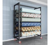 Générique Présentoir à Rouleaux de Tissu avec Barre de Suspension réglable, Robuste et Mobile, en Acier, pour Rouleaux de Vinyle, de Cuir, de Film pour vitres ou de Papier Peint.