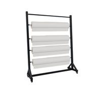 Générique Présentoir À Rouleaux De Tissu Commercial 4 Barres, Métallique roulettes for Textiles Et Films for Vitres Papier Peint(140x160cm)